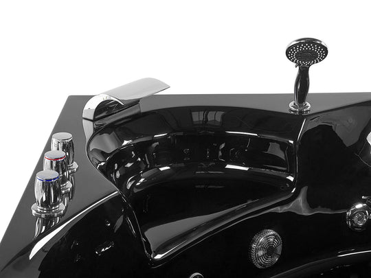 Kulmaporeamme LED-valot musta 205 x 150 cm SENADO