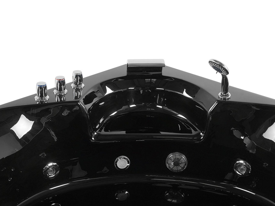 Kulmaporeamme LED-valot musta 205 x 150 cm SENADO